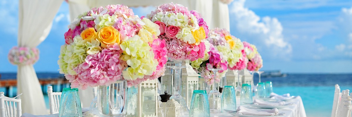 Colourful floral wedding decor showcasing FNP Venues wedding planning services