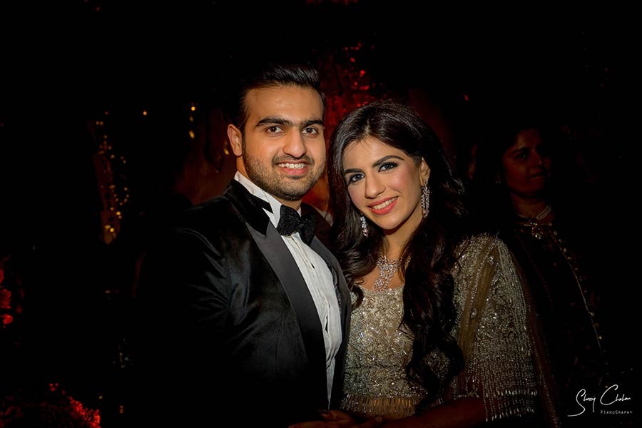 Vrinda and Mohit in a close-up portrait during their wedding celebration