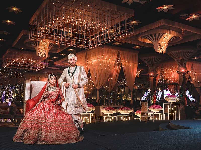 Decorated wedding scene from Priyansh and Priyanka's celebration