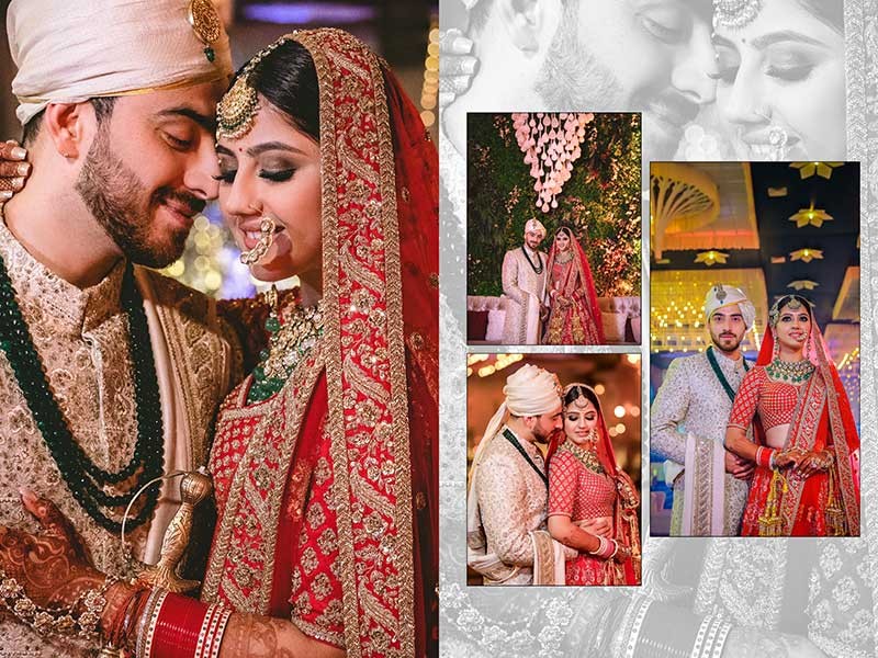 Portrait of Priyansh and Priyanka in traditional wedding attire
