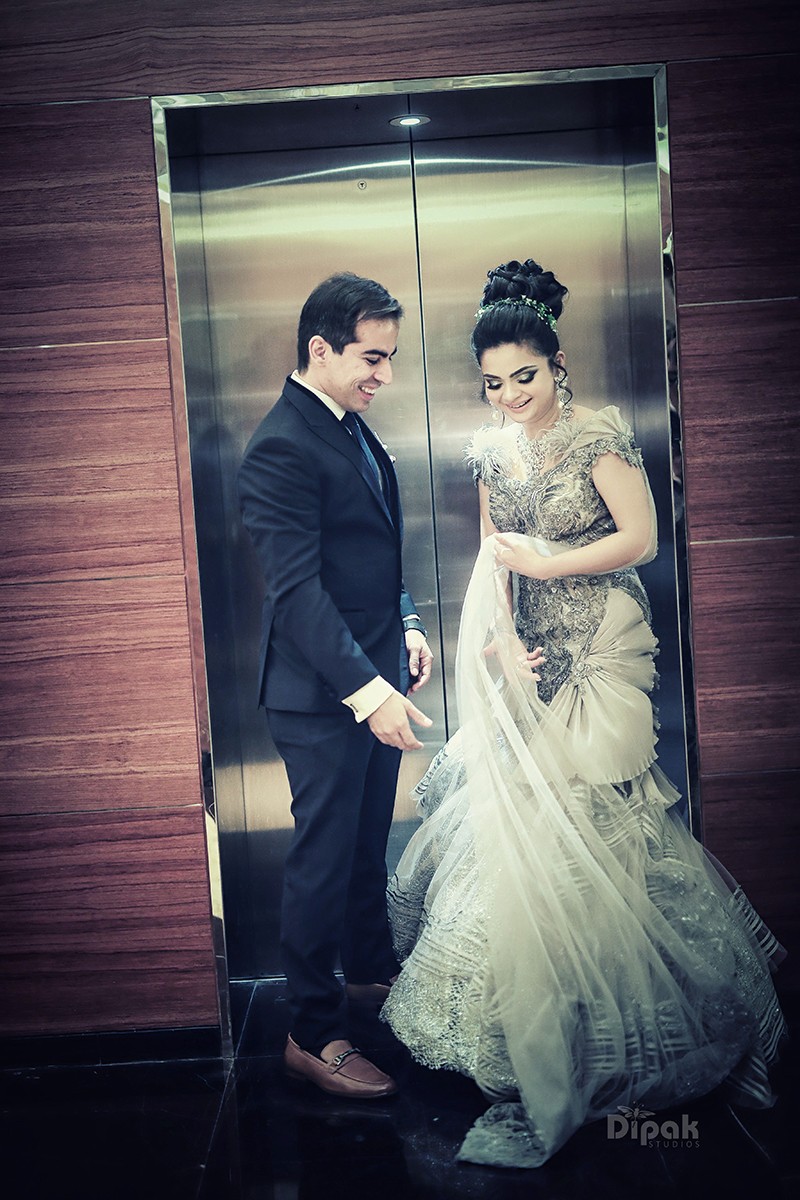 Portrait of Ria and Manyu on their wedding day