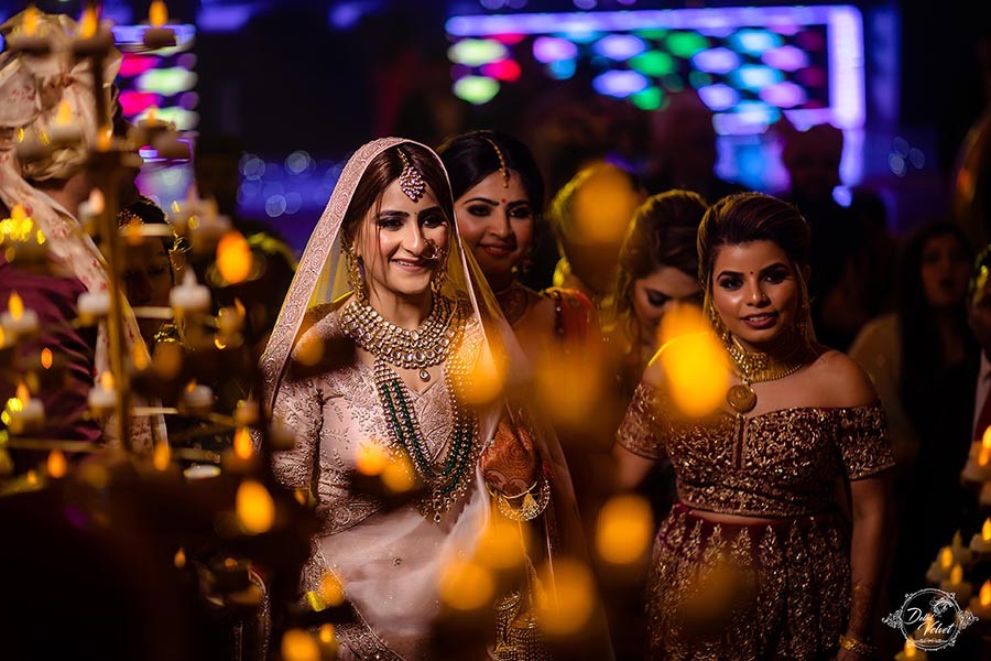 Prakriti and Sahil in festive traditional attire during their wedding