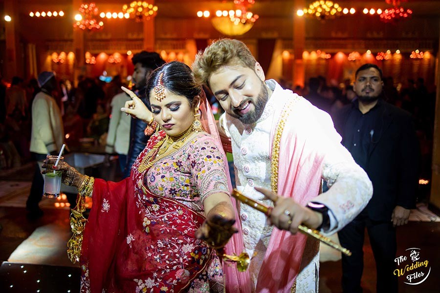 Sanya and Anish sharing a tender moment during their wedding ceremony
