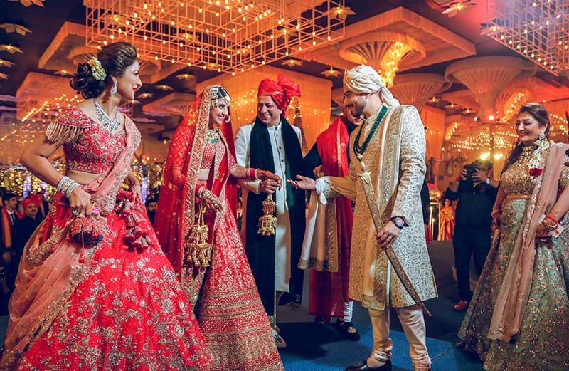 Priyansh and Priyanka at their wedding celebration