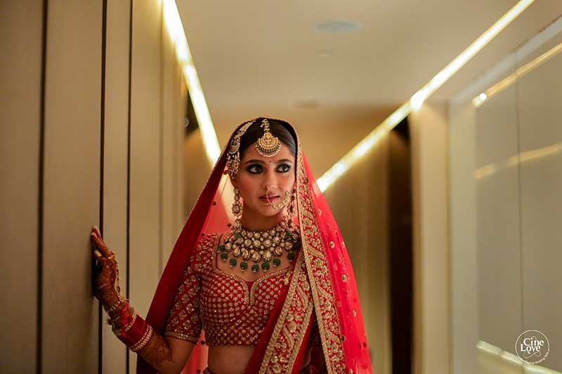 Bride Priyanka in traditional bridal attire at her wedding