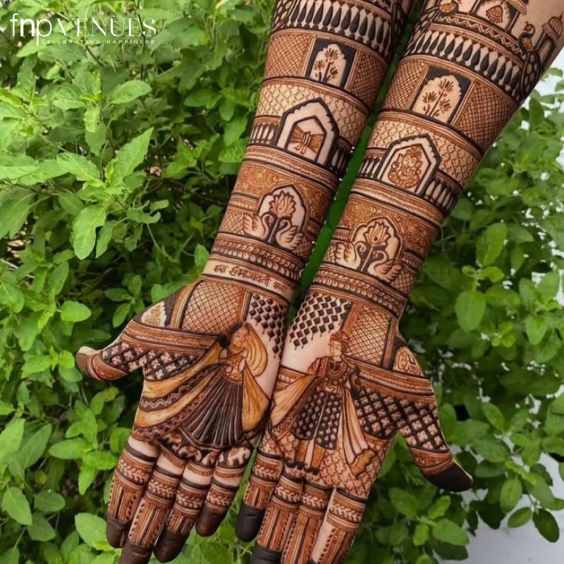 bride and groom mehendi design