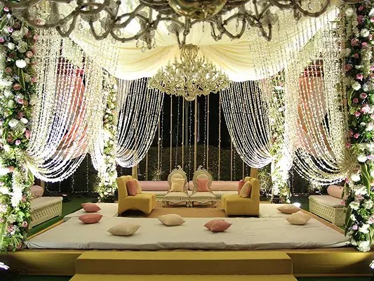 Soft Layers of Draped Fabric Mandap
