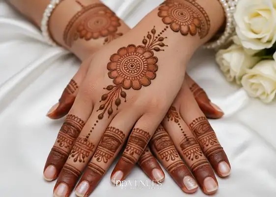 Cuffs and Crowns mehandi design