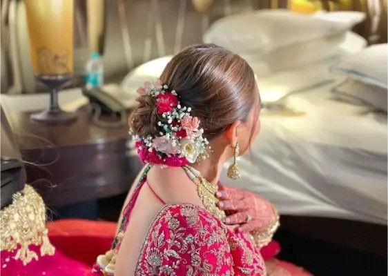 Side-Swept Floral Bun