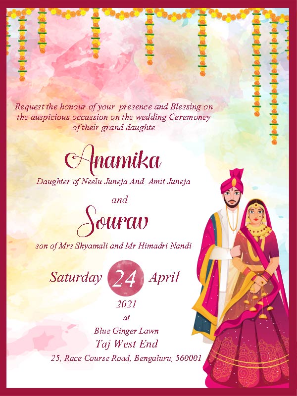 Free Digital Wedding Invitation Templates E-cards | FNP Venues