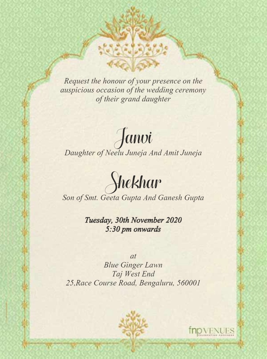 Free Digital Wedding Invitation Templates E-cards | FNP Venues