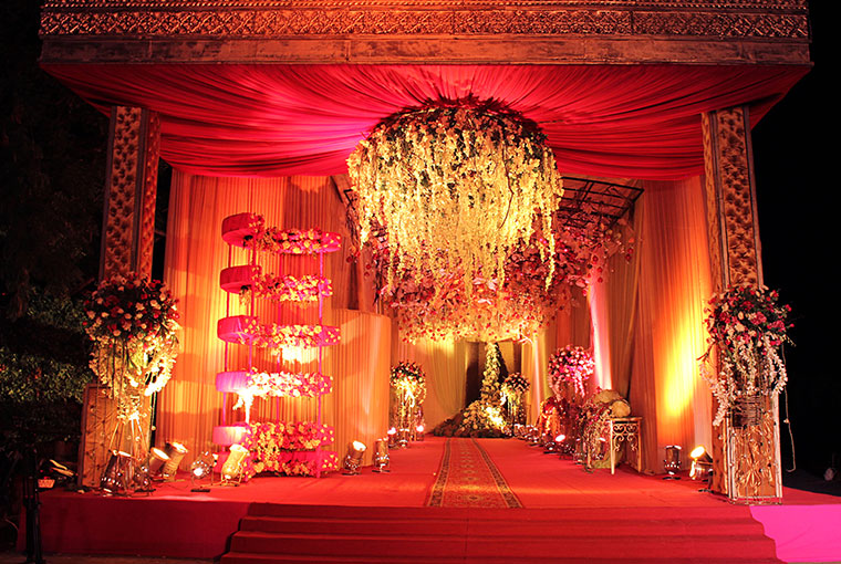 Floral Chandelier at Entrances