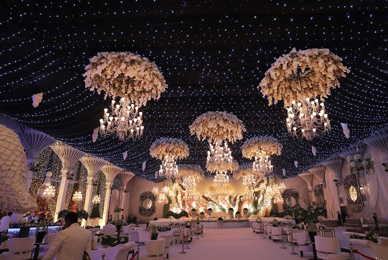 Multiple Floral Chandeliers