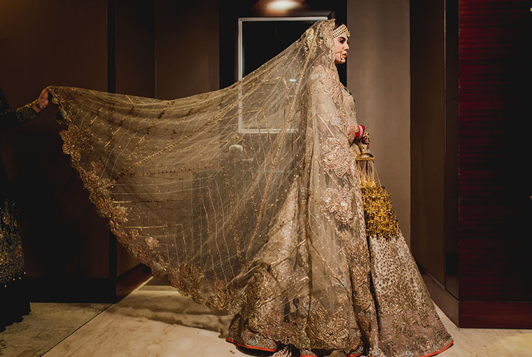 Golden Bridal lehengas