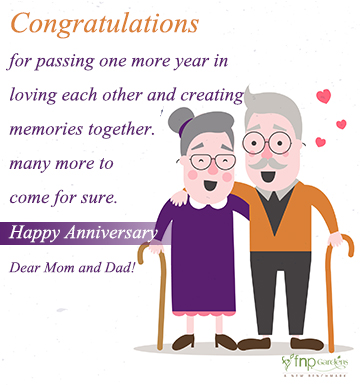 Romantic wedding anniversary wishes for parents