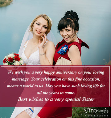 Wedding Anniversary Wishes for Sister