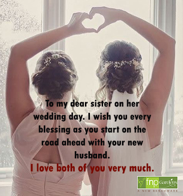 Wedding wishes for a sister on her big day