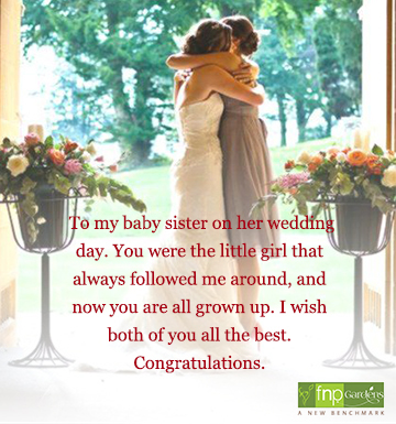 Sister fast. On her Wedding Day…. On your Wedding Day. Married sister. Rushing to congratulate on the Wedding Day.