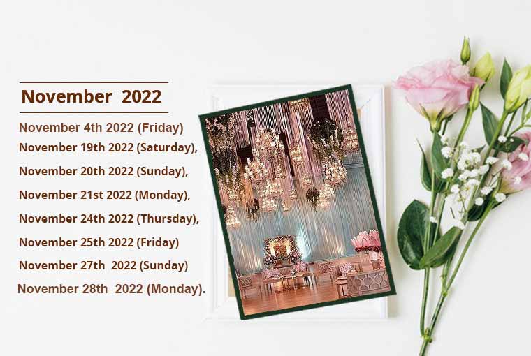 Marriage Dates in November