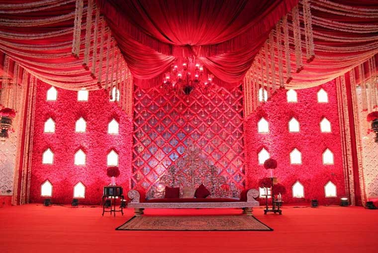 Red themed décor