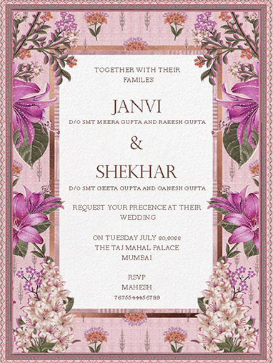 e invite wedding cards