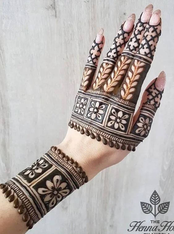Rose Cuff Bracelet Design mehndi design