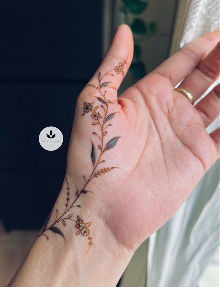 FlowerTrail from Palm to Forearm mehndi design