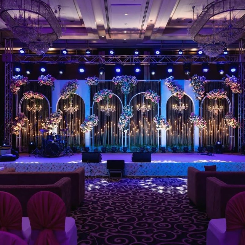 sangeet and cocktail theme decor