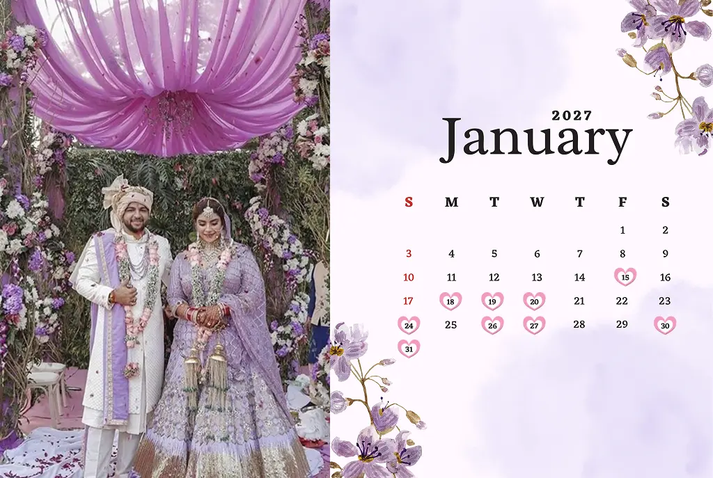 january wedding dates 2027