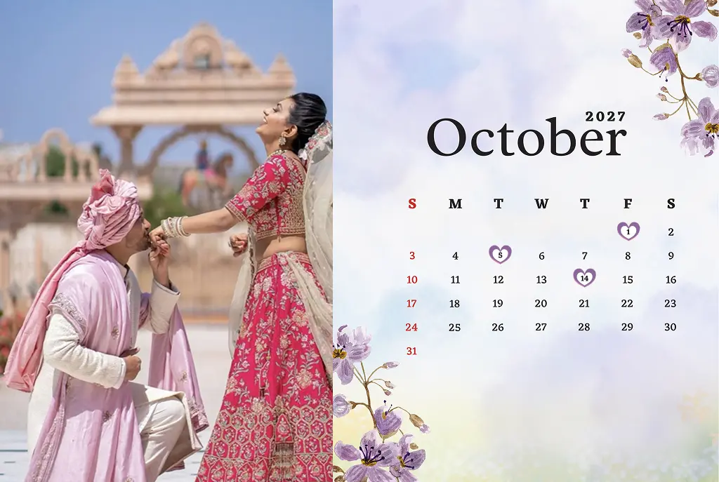 october wedding dates 2027