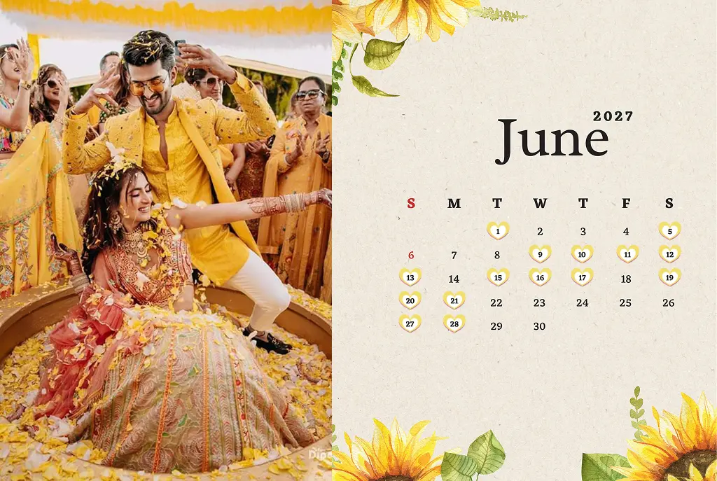 June wedding dates 2027