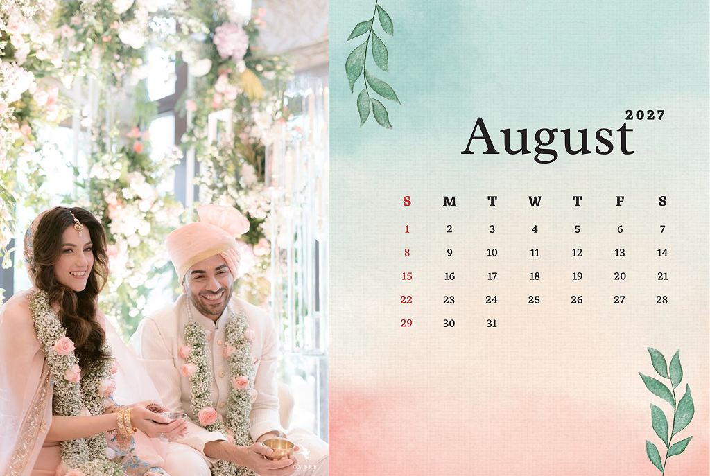 august wedding dates 2027