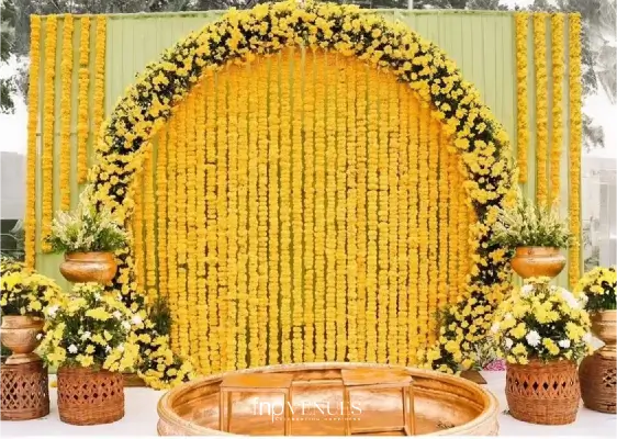 Gota Patti Glam haldi decoration ideas