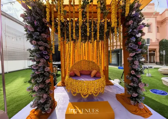 Jhula (Swing) as Your Throne haldi ideas