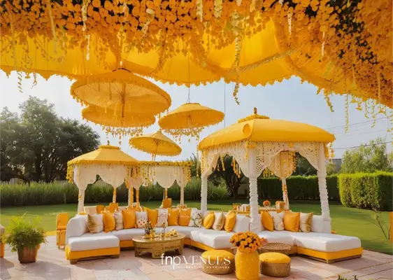 Rajasthani Low Seating Royalty haldi decoration