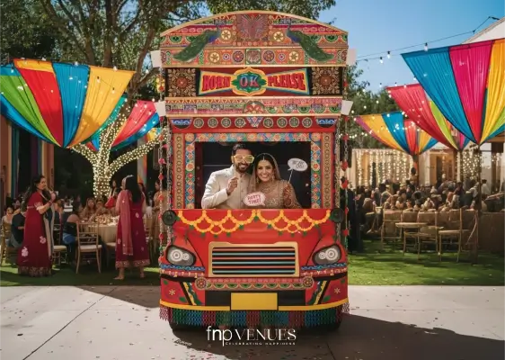 Vintage Truck Photo Booth haldi ideas decoration