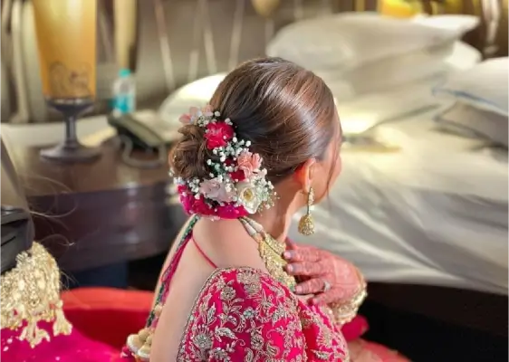 Side-Swept Floral Bun